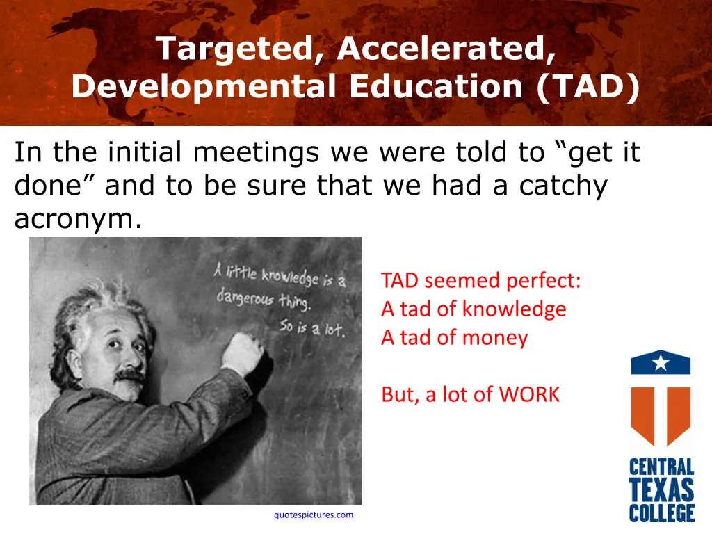 targeted accelerated developmental education tad