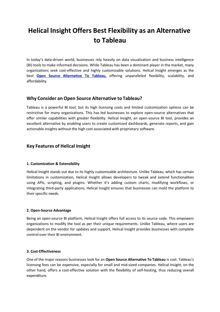 helical insight offers best flexibility