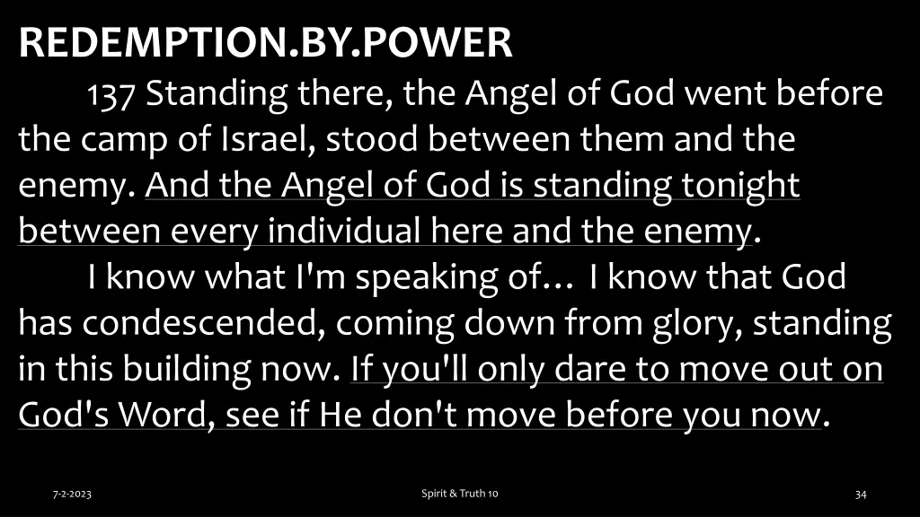 redemption by power 137 standing there the angel