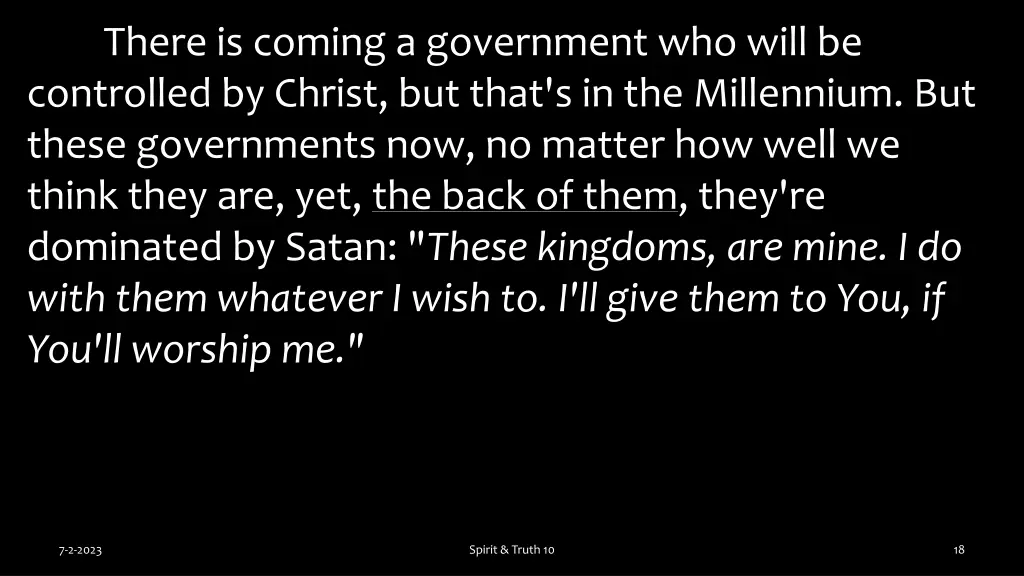 there is coming a government who will