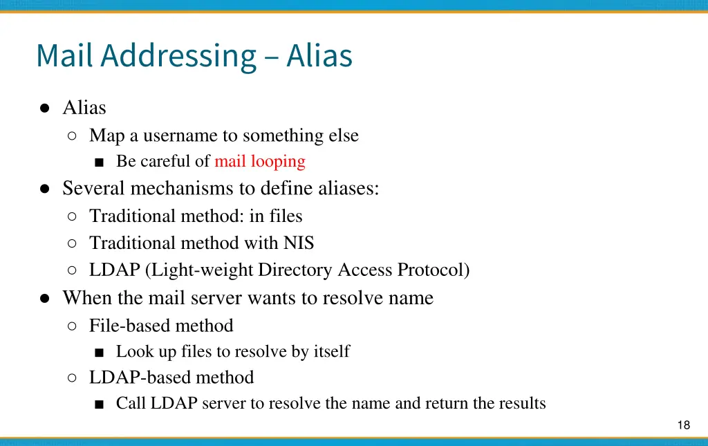 mail addressing alias
