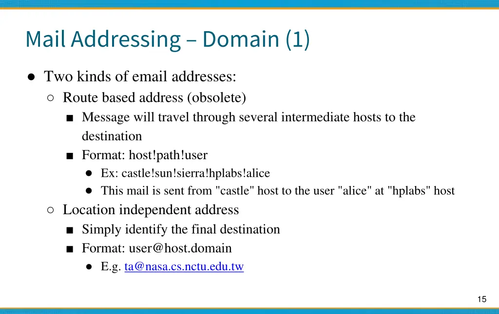 mail addressing domain 1