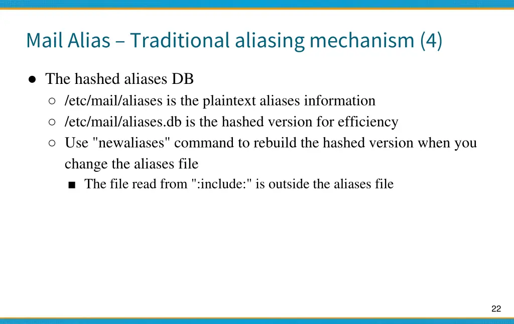 mail alias traditional aliasing mechanism 4