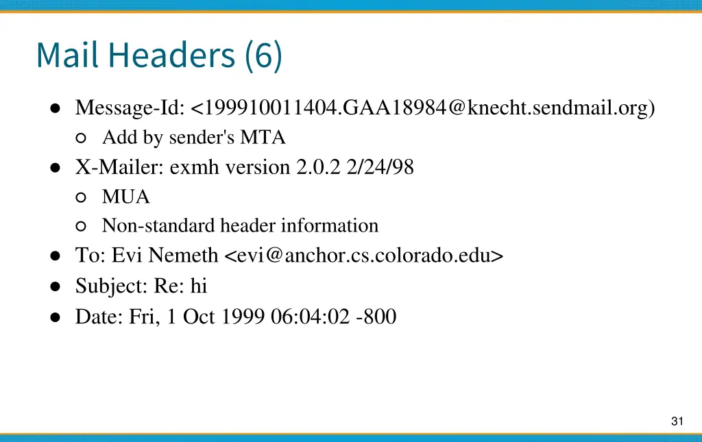 mail headers 6