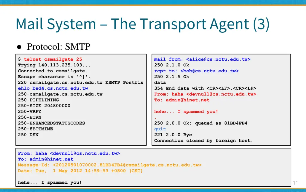mail system the transport agent 3