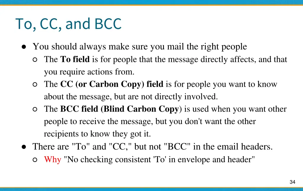 to cc and bcc