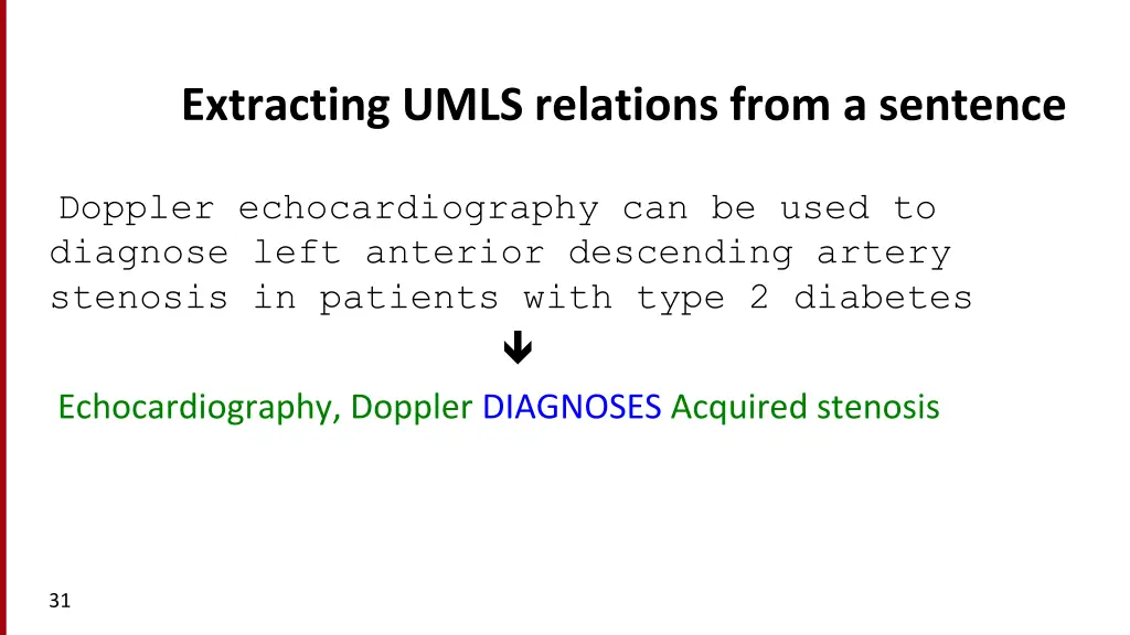 extracting umls relations from a sentence