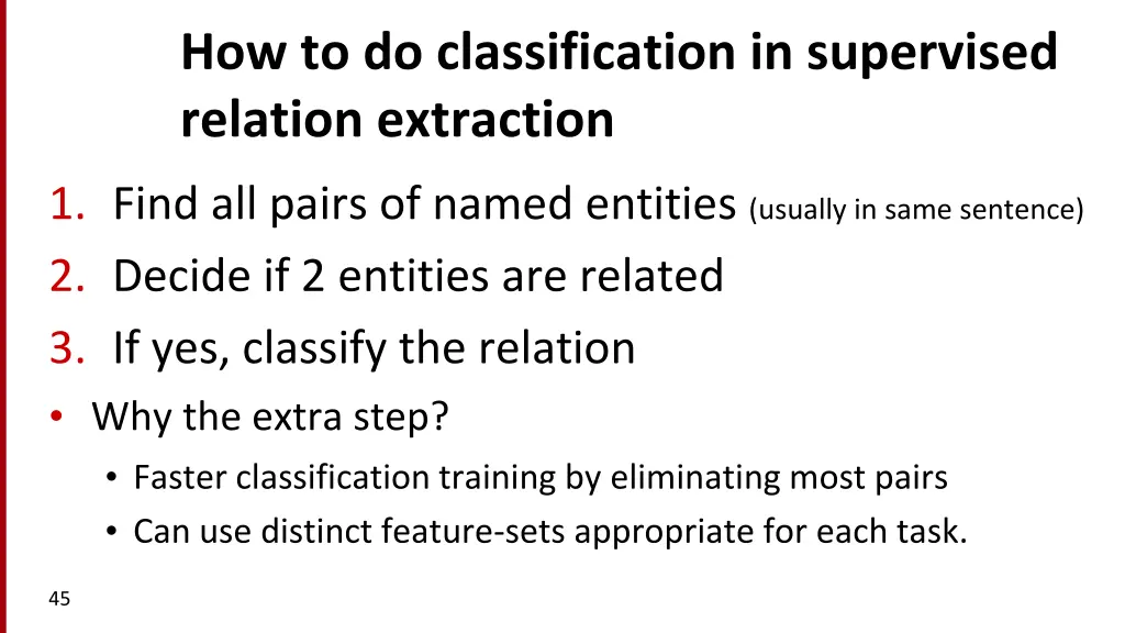 how to do classification in supervised relation