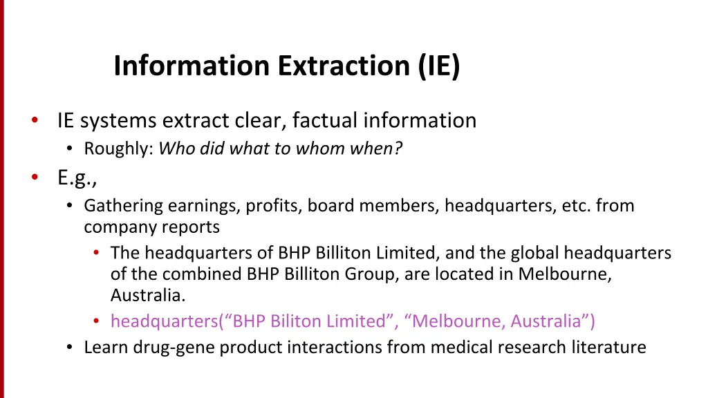 information extraction ie