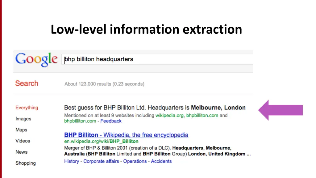 low level information extraction 1