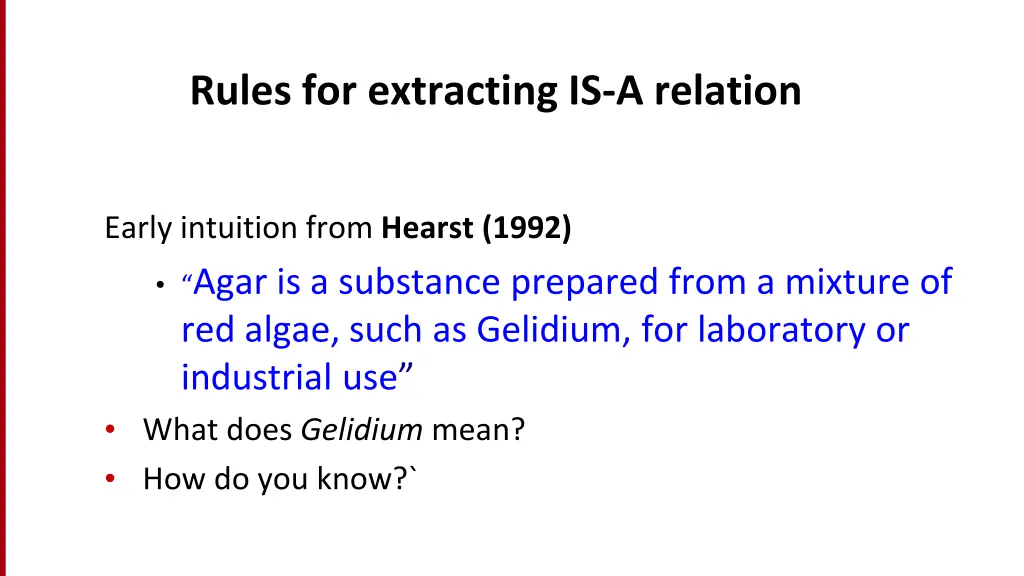 rules for extracting is a relation