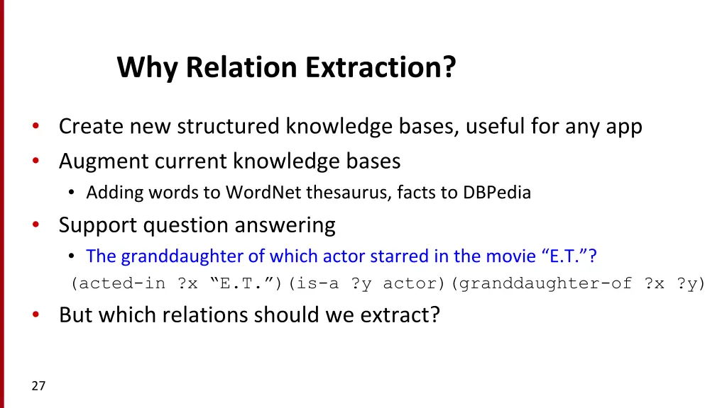 why relation extraction