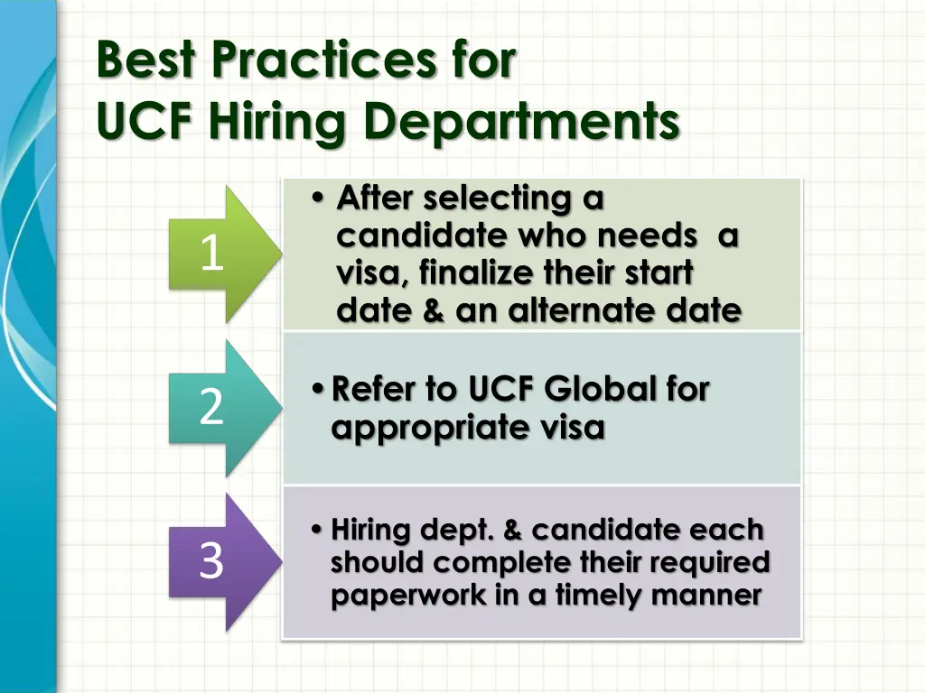 best practices for ucf hiring departments