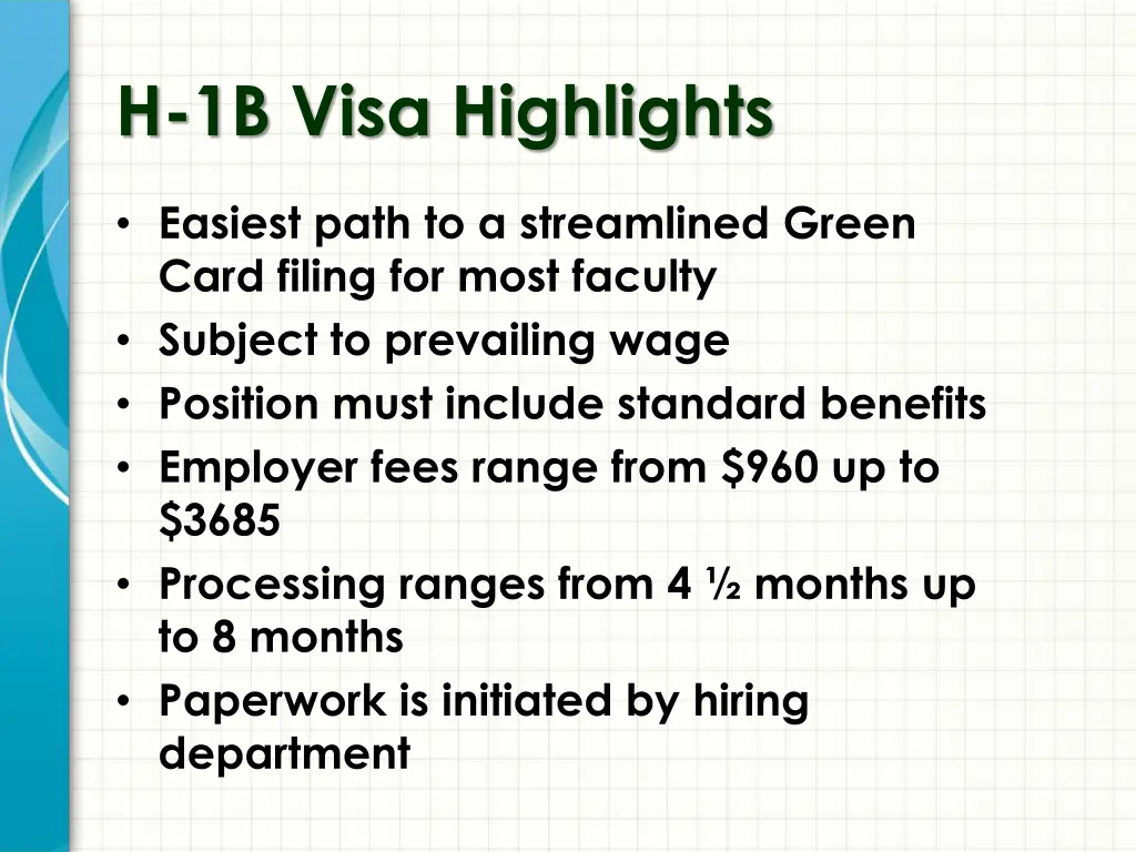 h 1b visa highlights