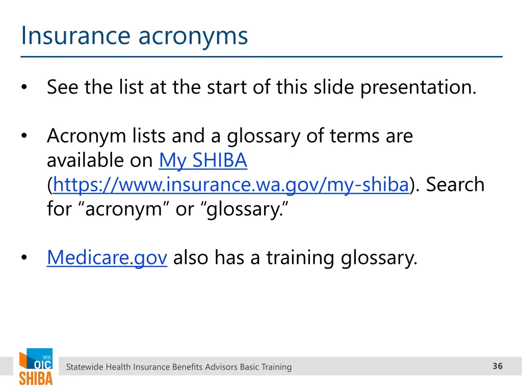 insurance acronyms