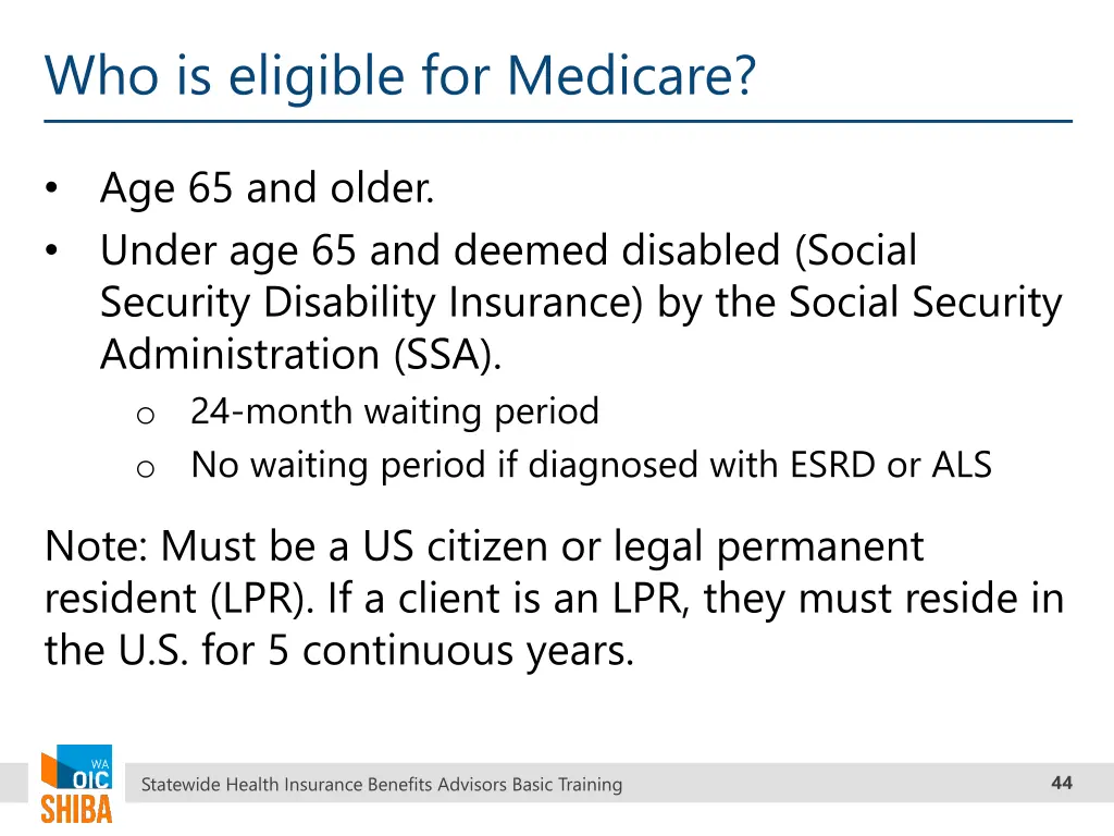 who is eligible for medicare