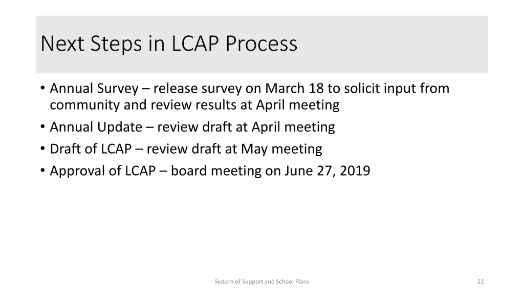 next steps in lcap process