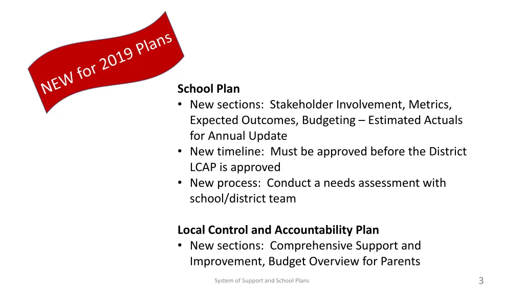 school plan new sections stakeholder involvement