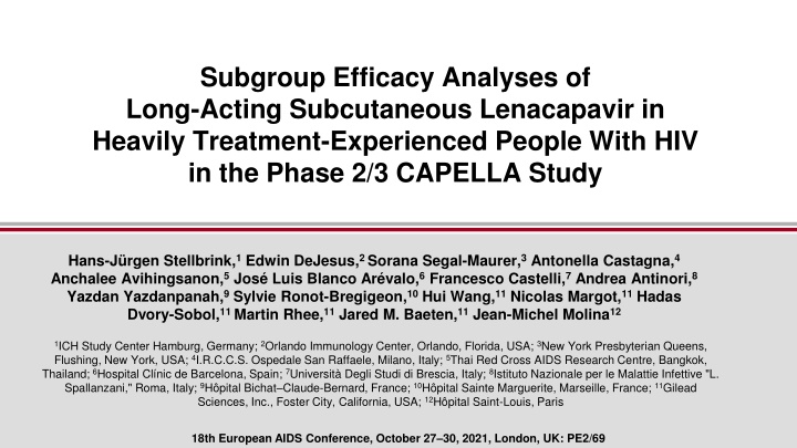 subgroup efficacy analyses of long acting