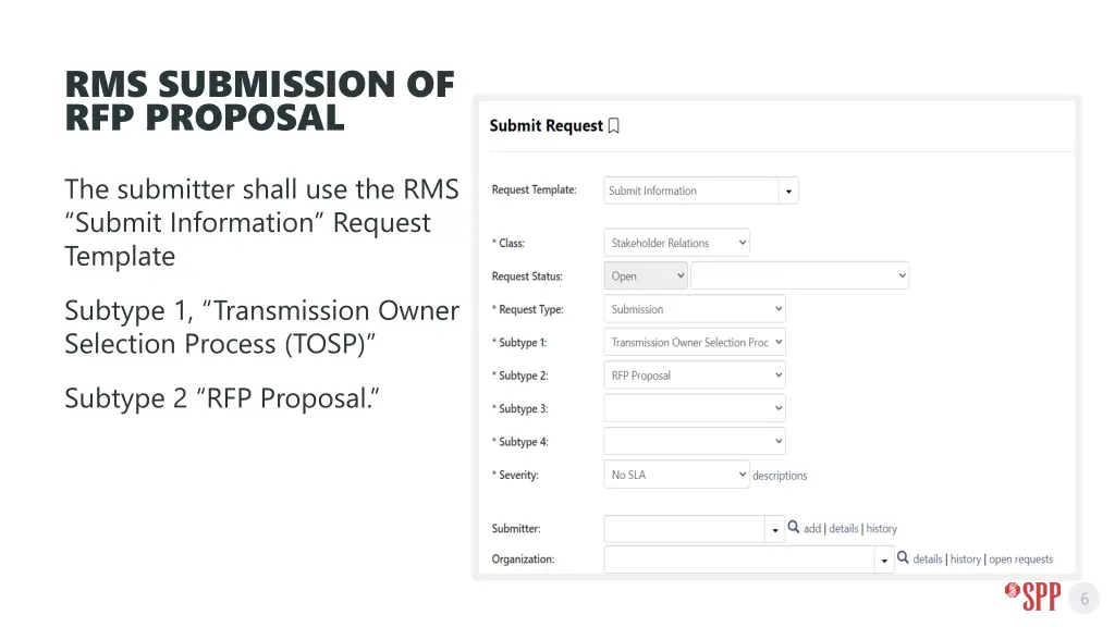 rms submission of rfp proposal