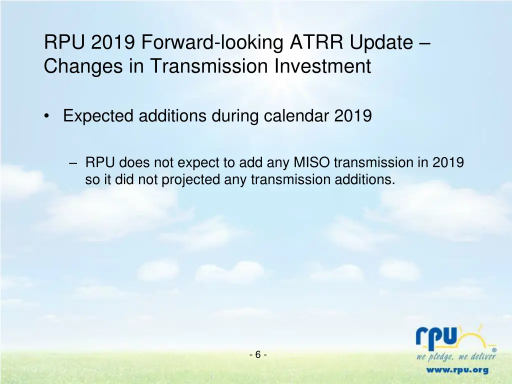 rpu 2019 forward looking atrr update changes