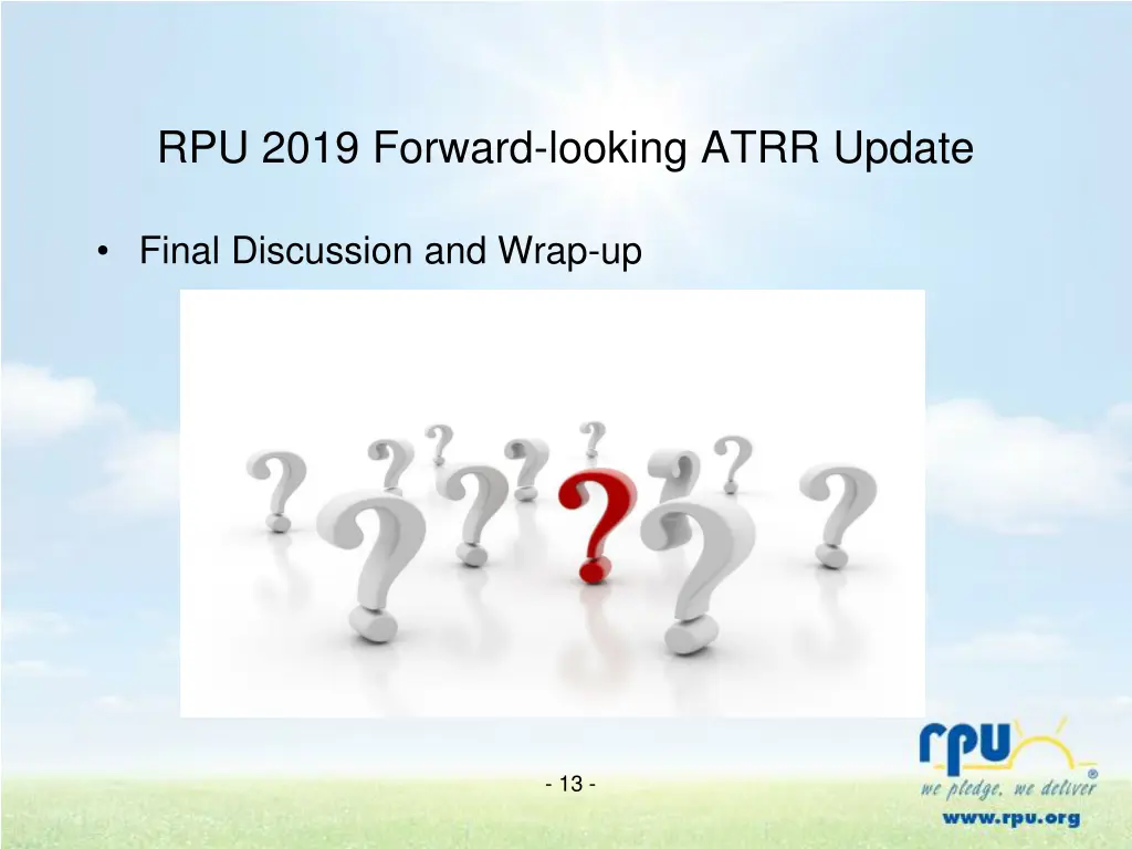 rpu 2019 forward looking atrr update