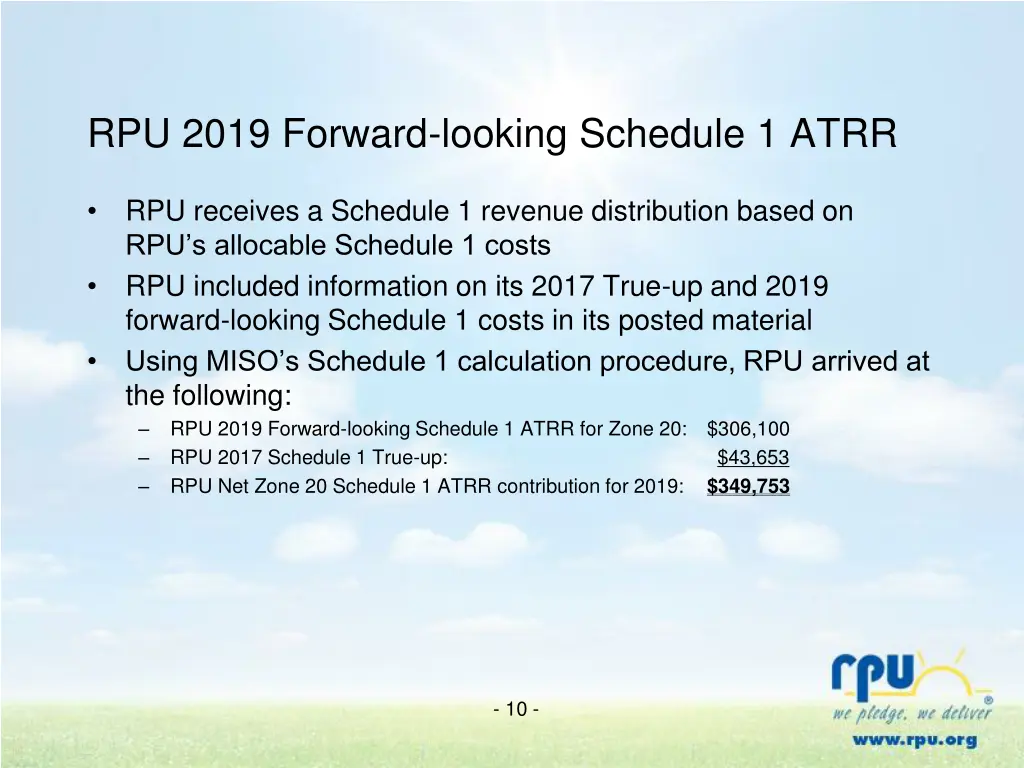 rpu 2019 forward looking schedule 1 atrr