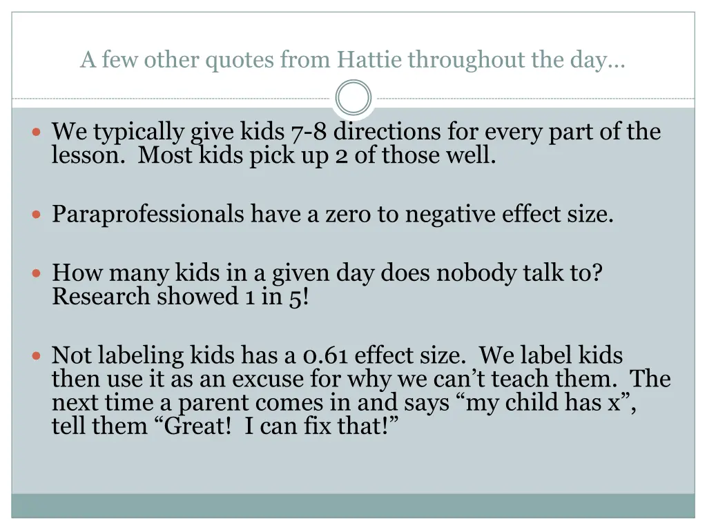 a few other quotes from hattie throughout the day