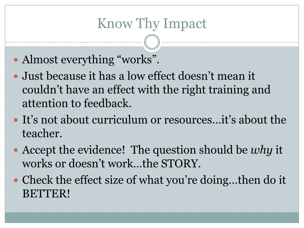 know thy impact