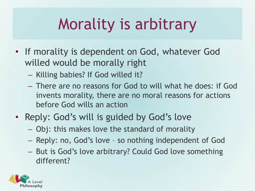 morality is arbitrary