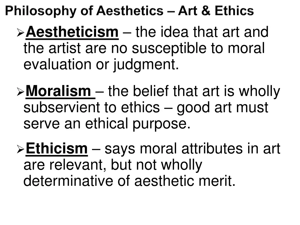 aestheticism the idea that art and the artist