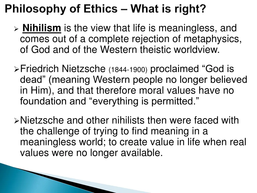 nihilism is the view that life is meaningless