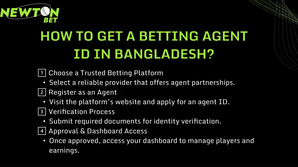 how to get a betting agent id in bangladesh