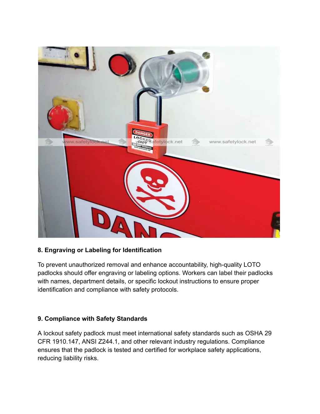 8 engraving or labeling for identification