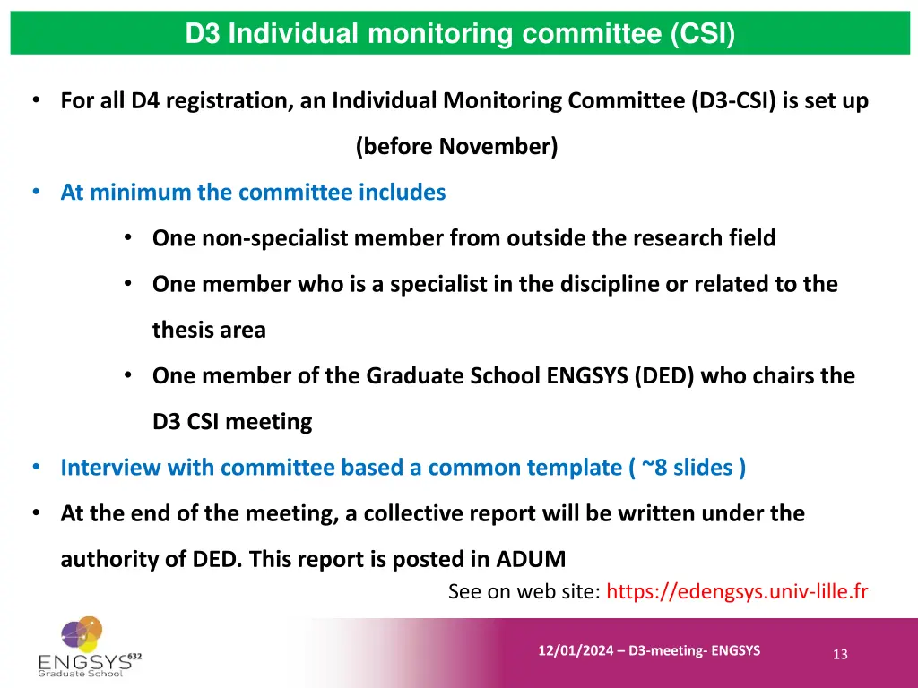 d3 individual monitoring committee csi 1
