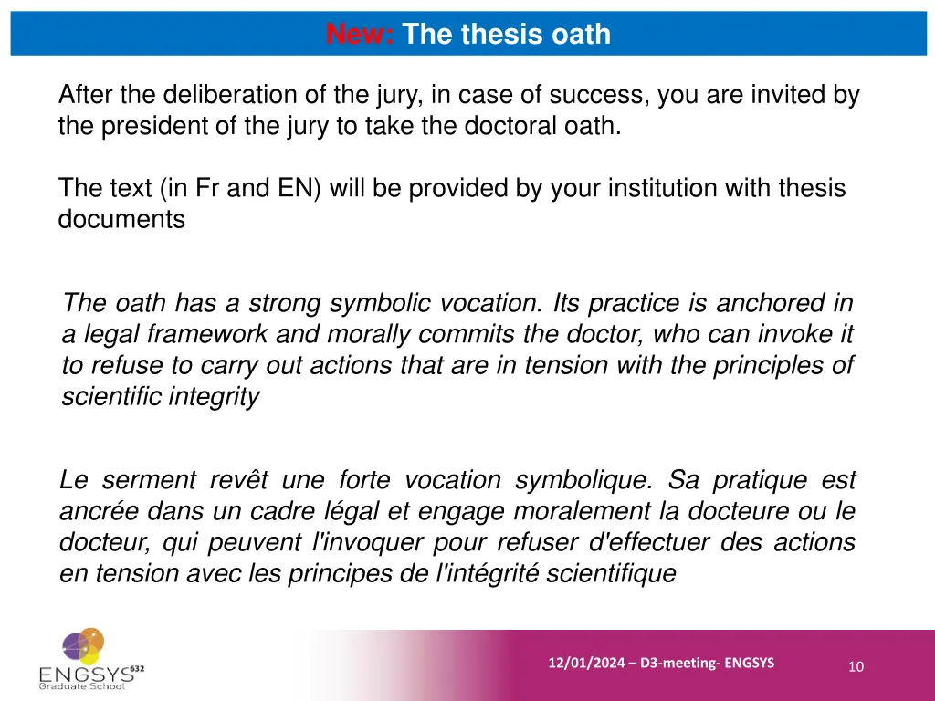 new the thesis oath