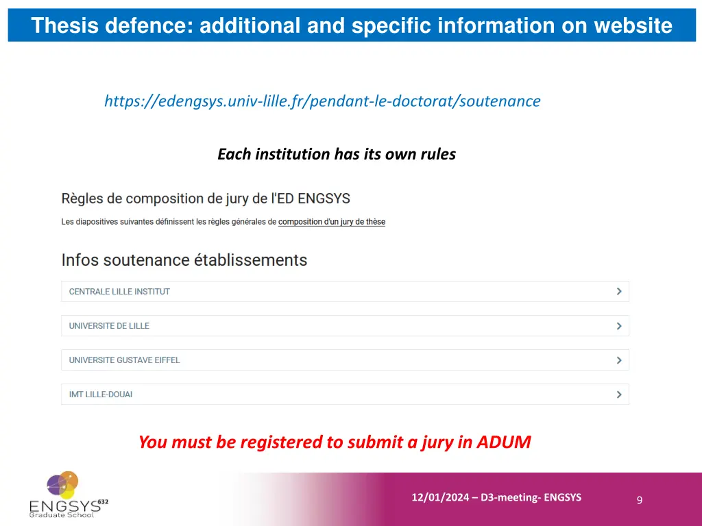 thesis defence additional and specific