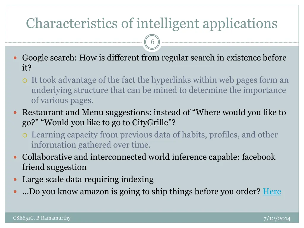 characteristics of intelligent applications