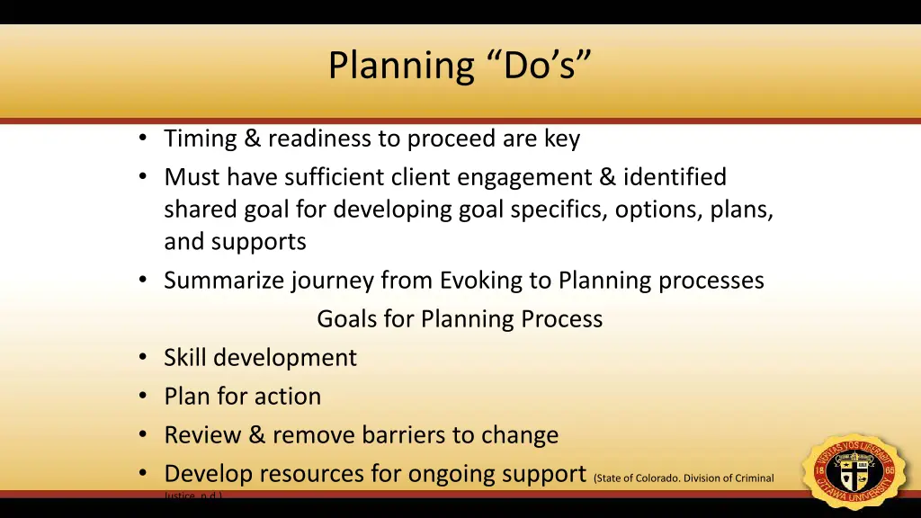 planning do s