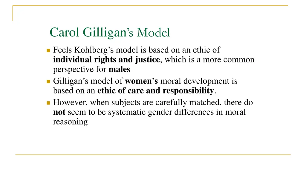 carol gilligan s model