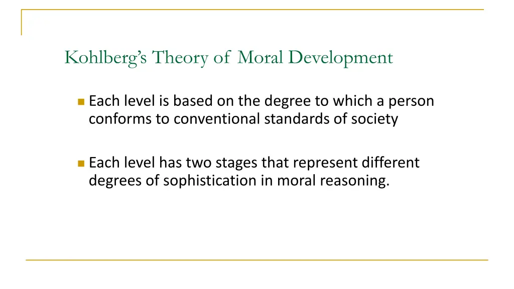 kohlberg s theory of moral development