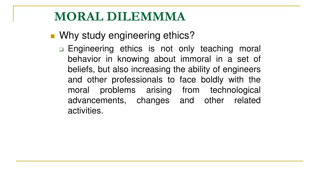 moral dilemmma