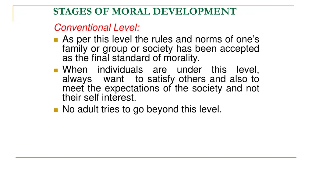 stages of moral development conventional level