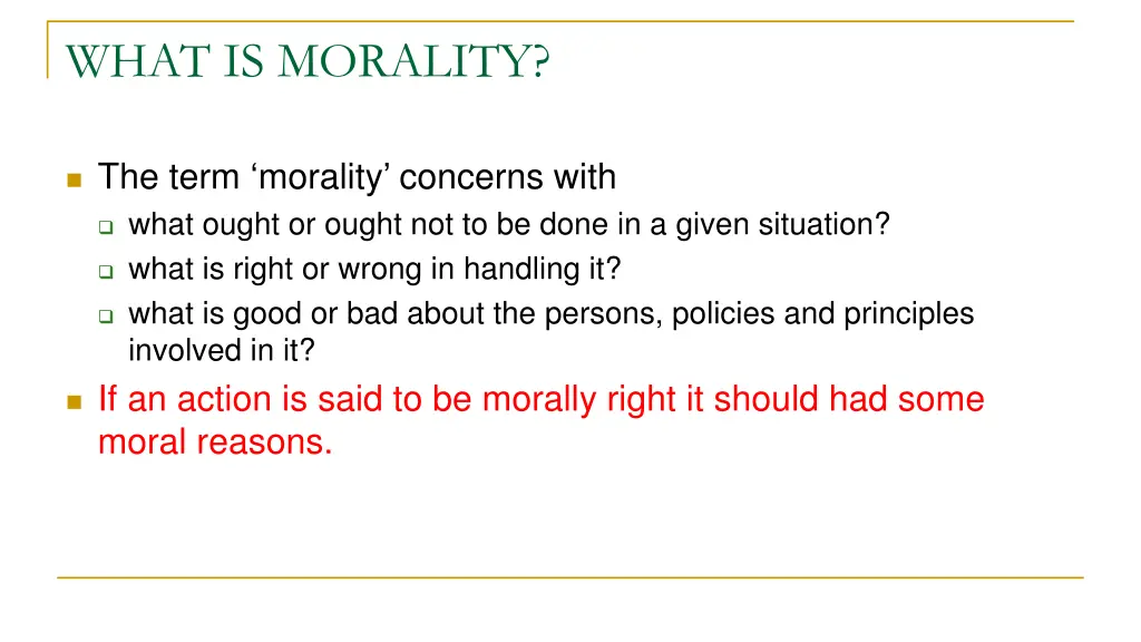 what is morality