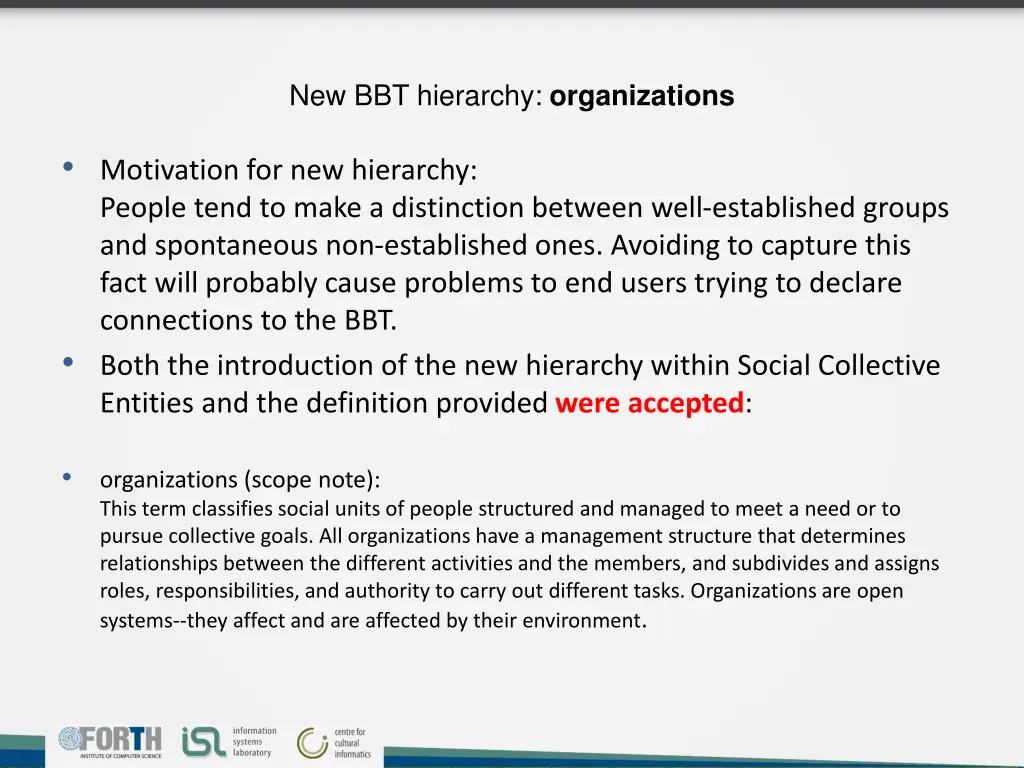 new bbt hierarchy organizations