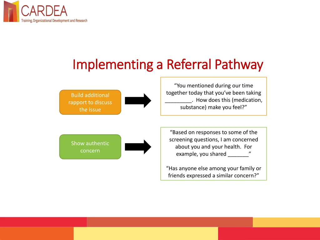 implementing a referral pathway implementing