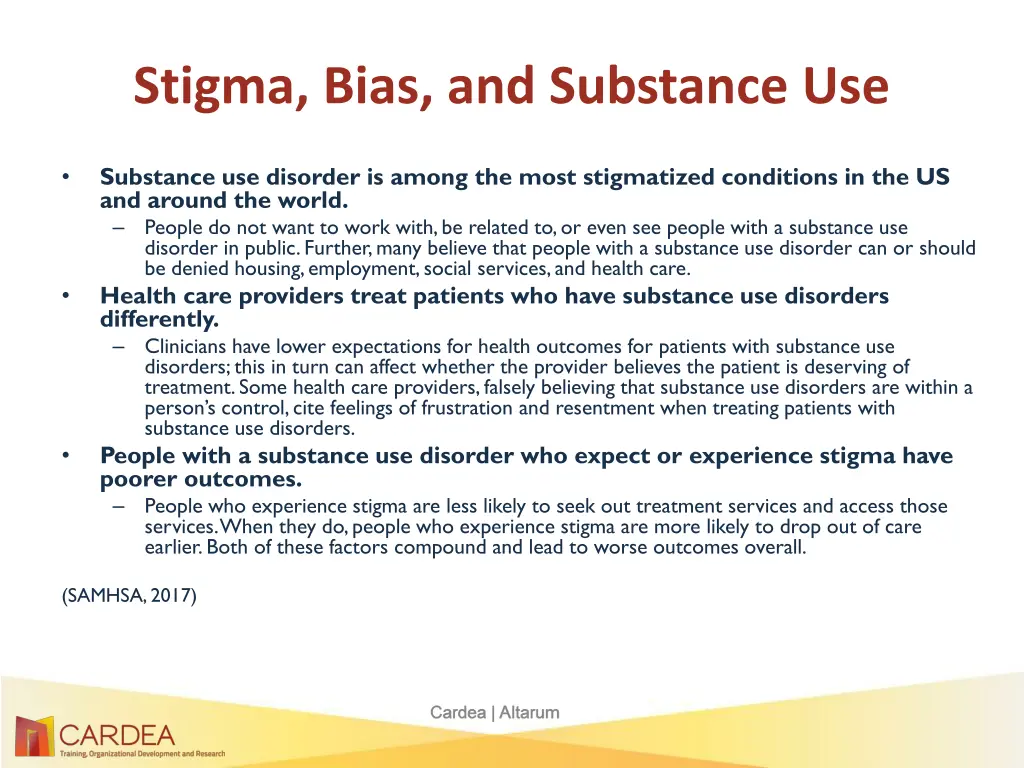 stigma bias and substance use