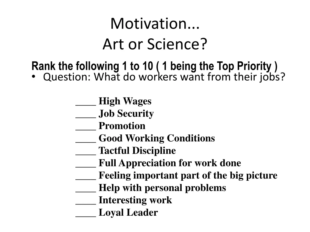 motivation art or science 1