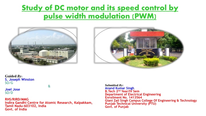 study of dc motor and its speed control by pulse
