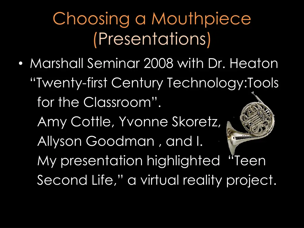choosing a mouthpiece presentations marshall